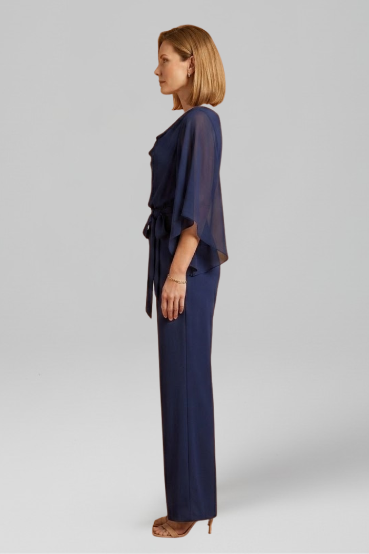 Viveca | Women's Jumpsuit | V-Neckline Waist Tie