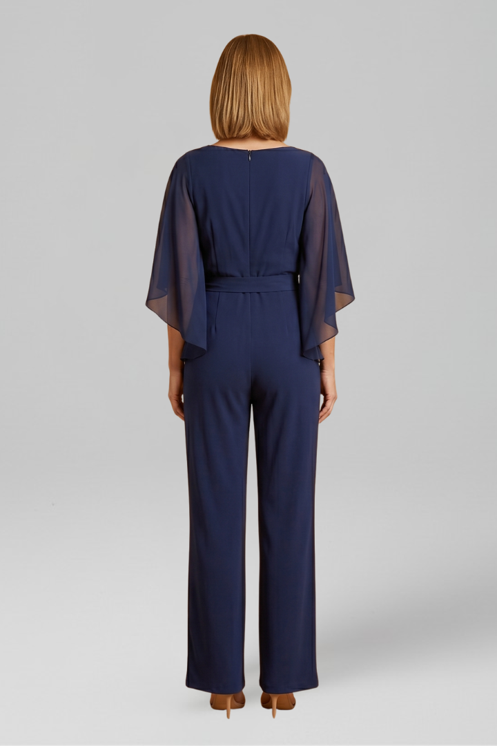 Viveca | Women's Jumpsuit | V-Neckline Waist Tie