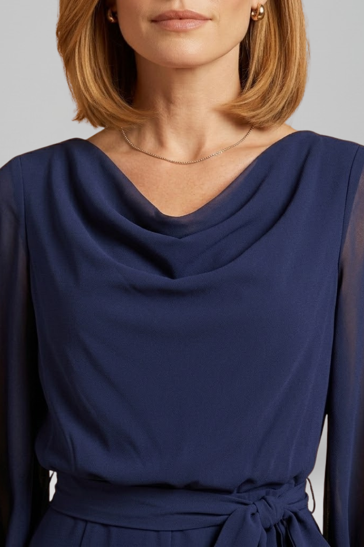 Viveca | Women's Jumpsuit | V-Neckline Waist Tie
