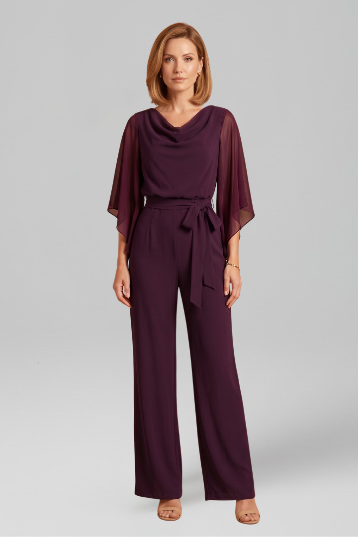 Viveca | Women's Jumpsuit | V-Neckline Waist Tie