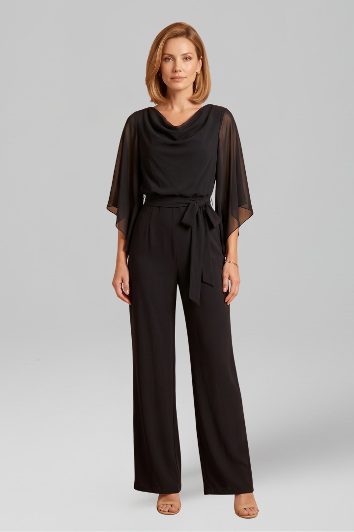 Viveca | Women's Jumpsuit | V-Neckline Waist Tie
