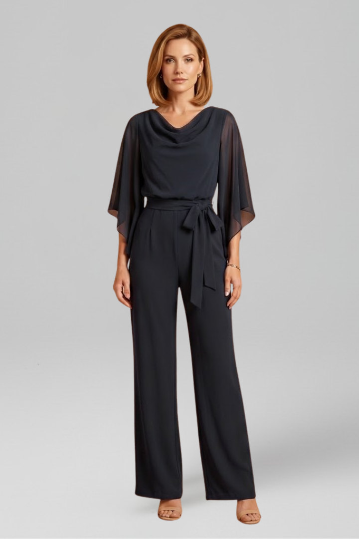 Viveca | Women's Jumpsuit | V-Neckline Waist Tie