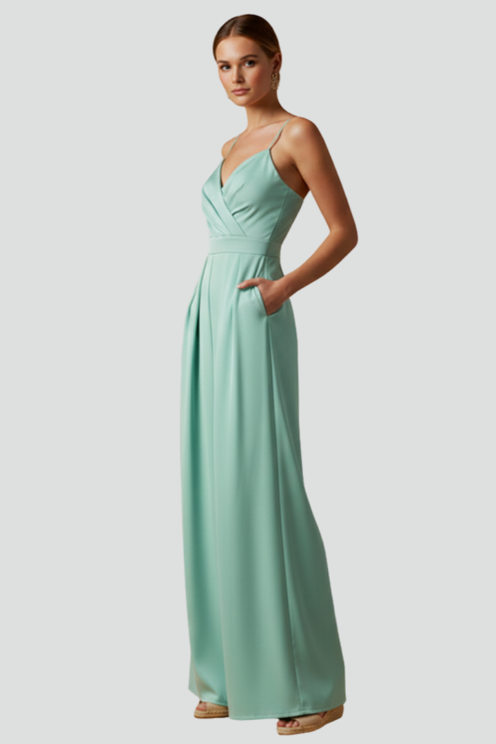 Zuri | Women's Jumpsuit | V-Neckline Wide Legs