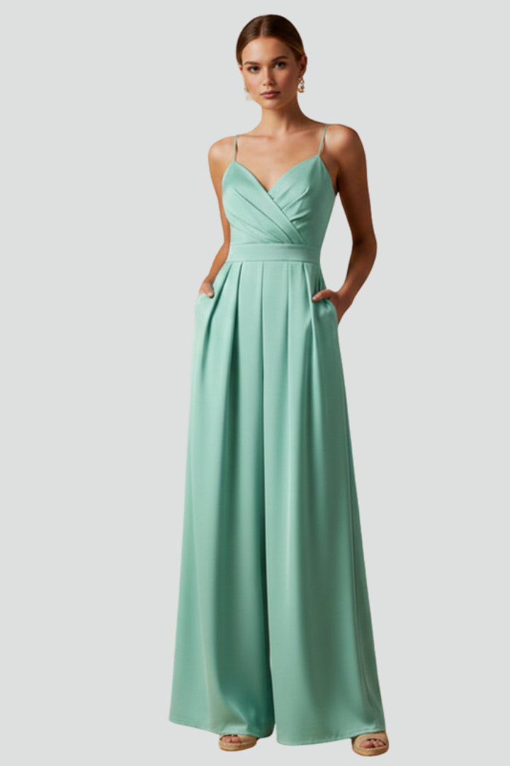 Zuri | Women's Jumpsuit | V-Neckline Wide Legs