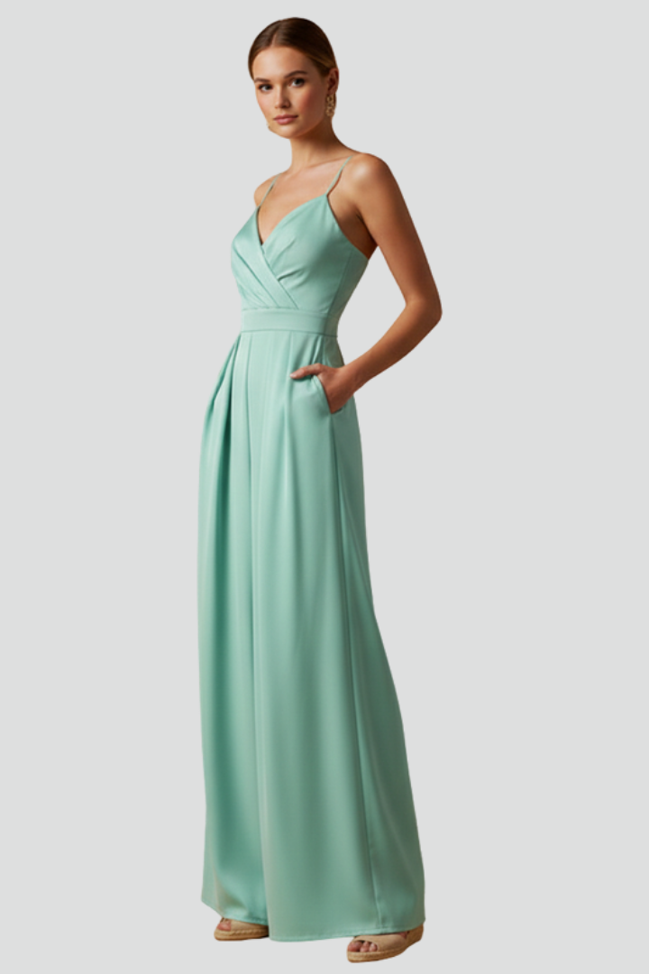 Zuri | Women's Jumpsuit | V-Neckline Wide Legs