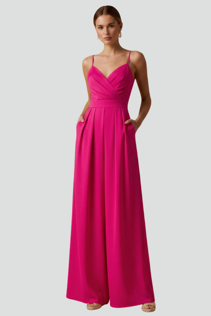 Zuri | Women's Jumpsuit | V-Neckline Wide Legs