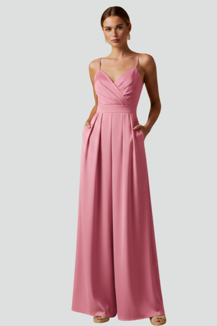 Zuri | Women's Jumpsuit | V-Neckline Wide Legs