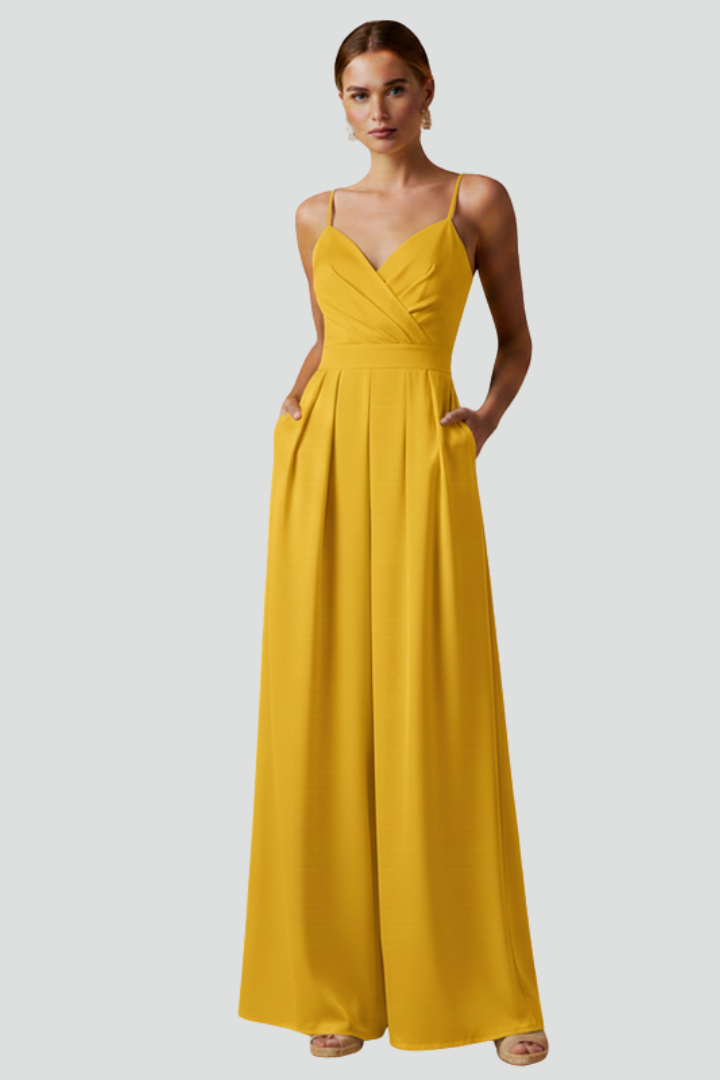 Zuri | Women's Jumpsuit | V-Neckline Wide Legs