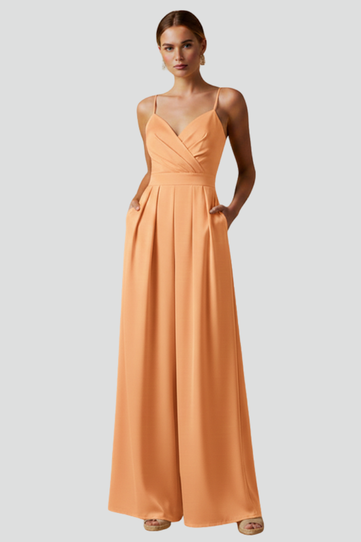 Zuri | Women's Jumpsuit | V-Neckline Wide Legs