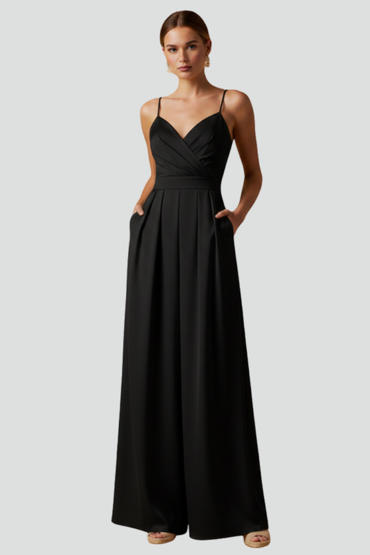 Zuri | Women's Jumpsuit | V-Neckline Wide Legs