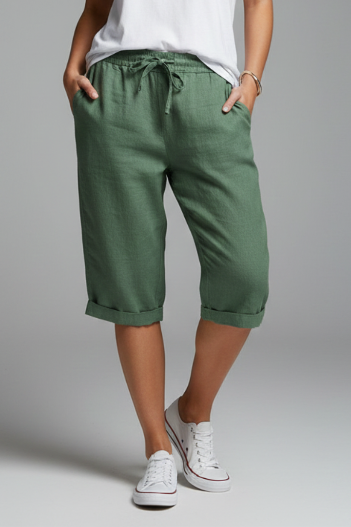 Oda | Women's Trousers | Knee-Length High-Waisted Straight Legs