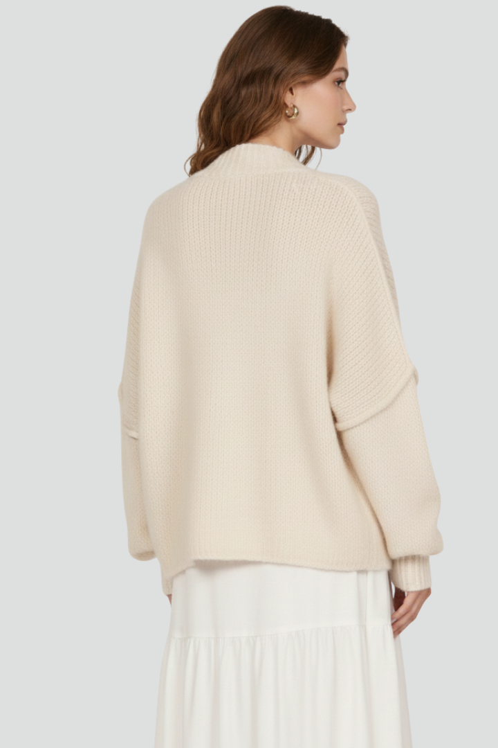 Dinah | Women's Cardigan | Button-Front Dropped Shoulders Knit