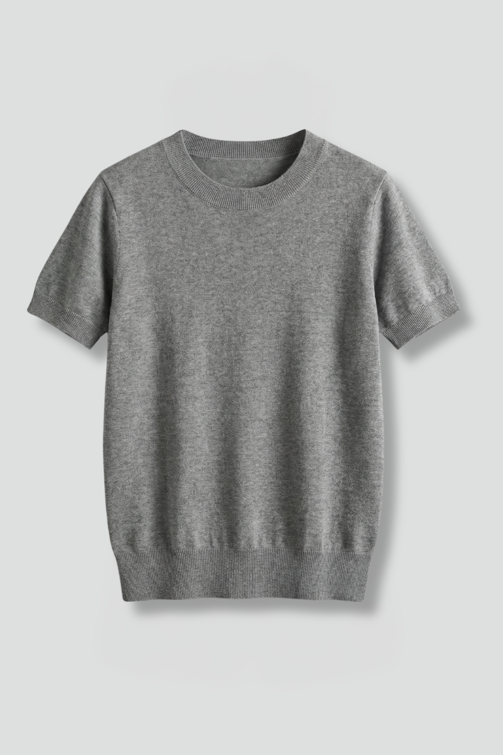 Pema | Women's Top | Crew Neck Ribbed Hem Knit