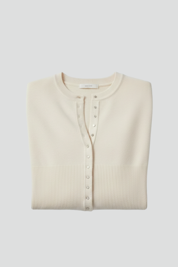 Birdie | Women's Cardigan | Round Neckline Button-Front Knitted
