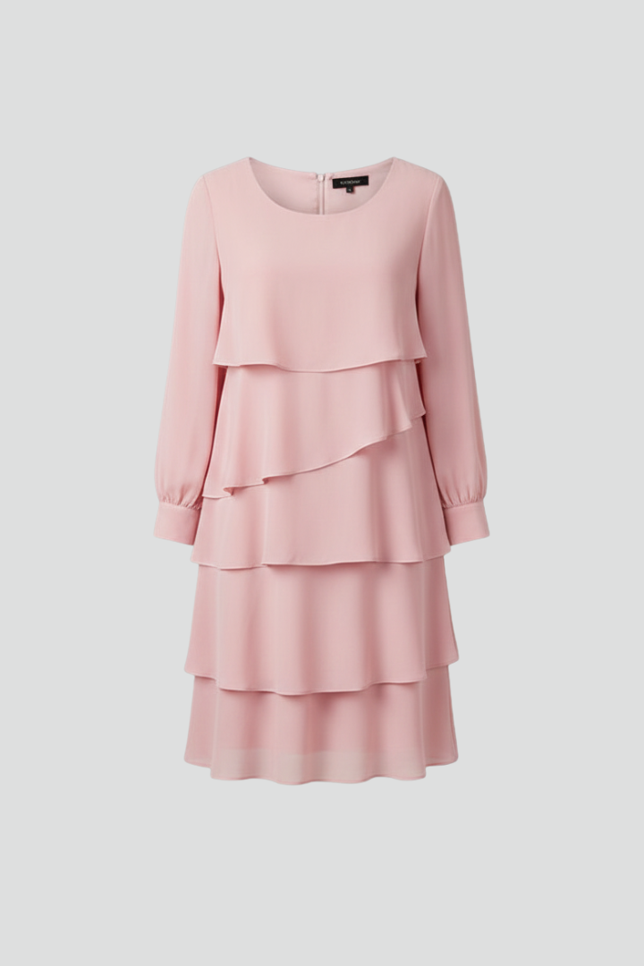 Herrad | Women's Layered Dress | Long Sleeves Tiered Skirt