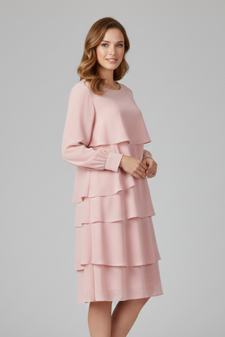 Herrad | Women's Layered Dress | Long Sleeves Tiered Skirt