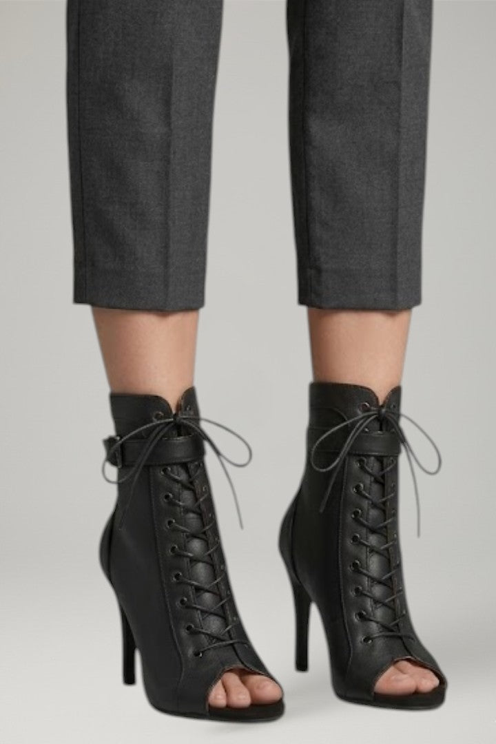 Cleis | Women's Leather Heels | Open Toe Strap Fastening