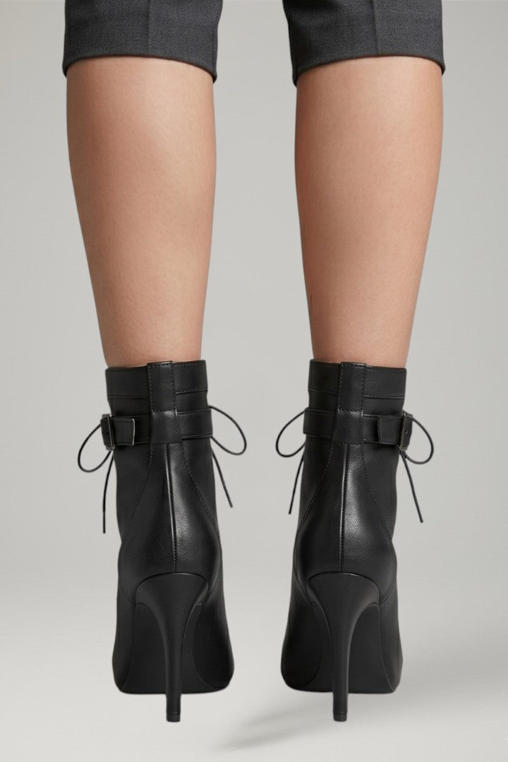 Cleis | Women's Leather Heels | Open Toe Strap Fastening