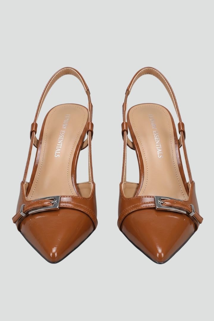 Mila | Women's Leather Pumps | Pointed Toe Open Back
