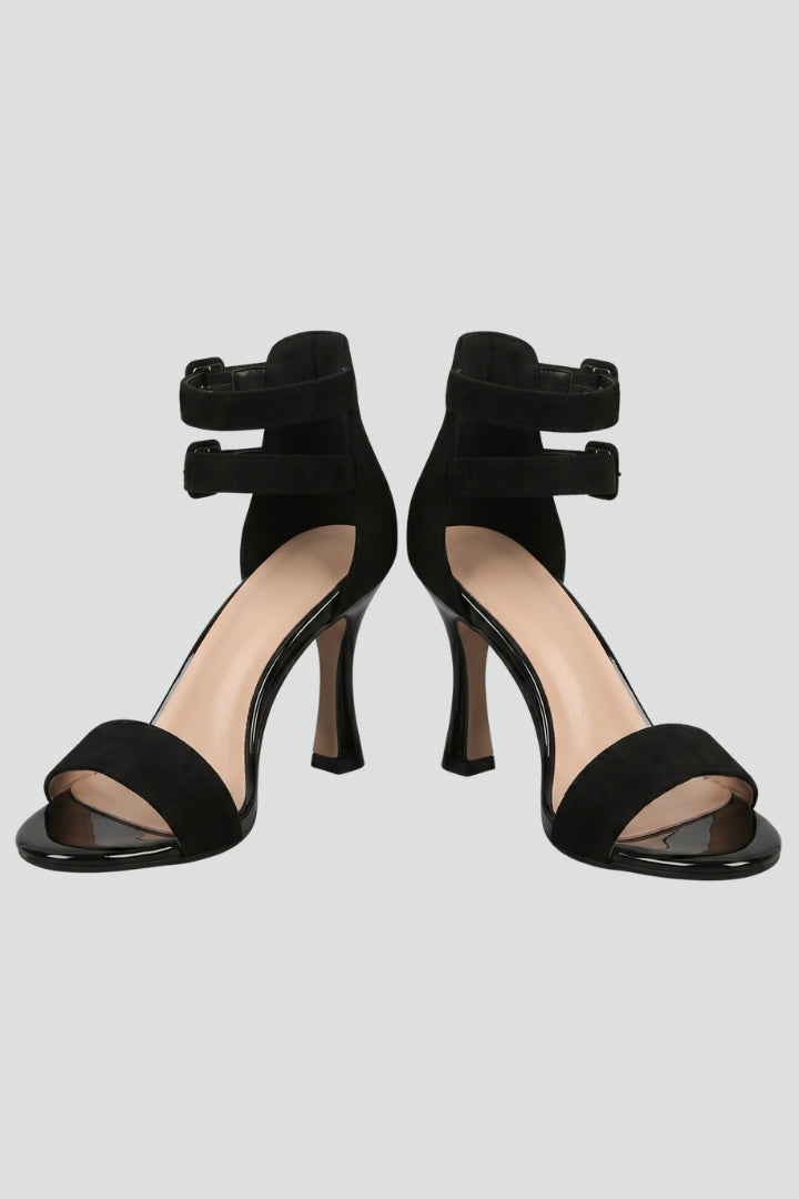 Aoibheann | Women's Leather Sandals | Ankle Strap Stiletto Heel
