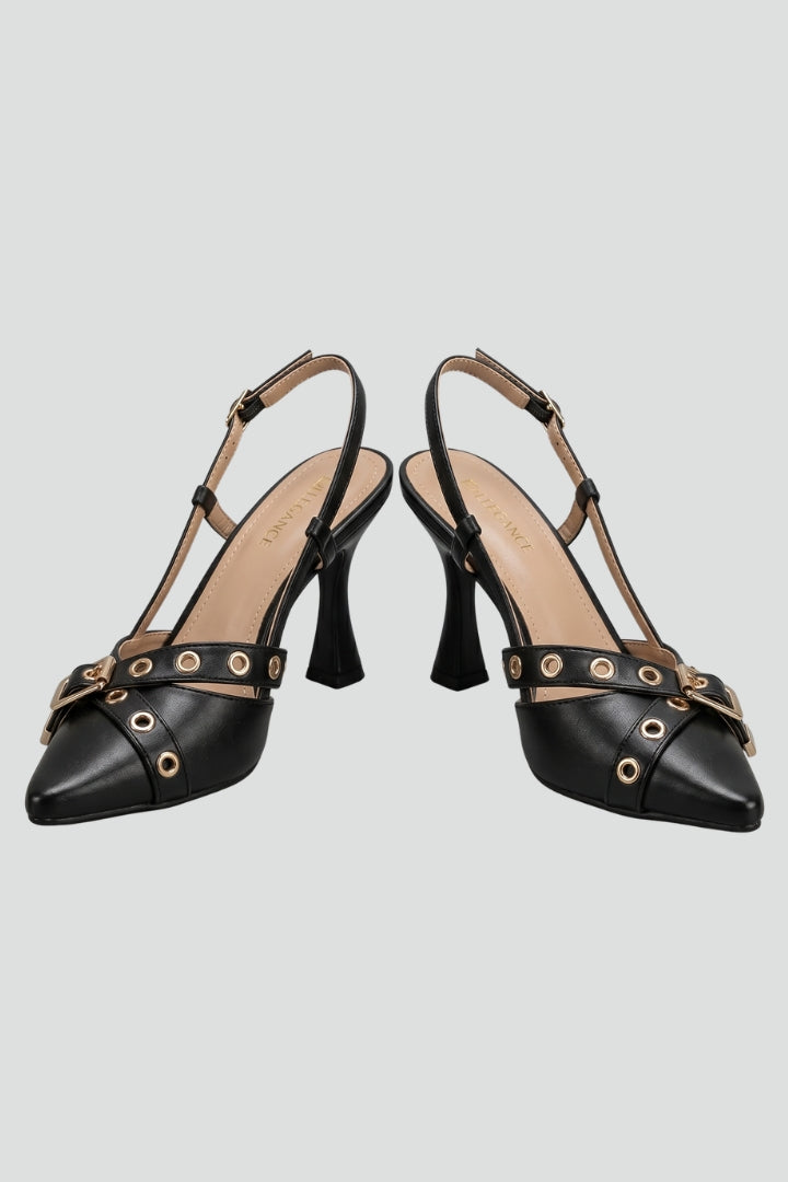Kira | Women's Leather Sandals | Pointed Toe Buckle