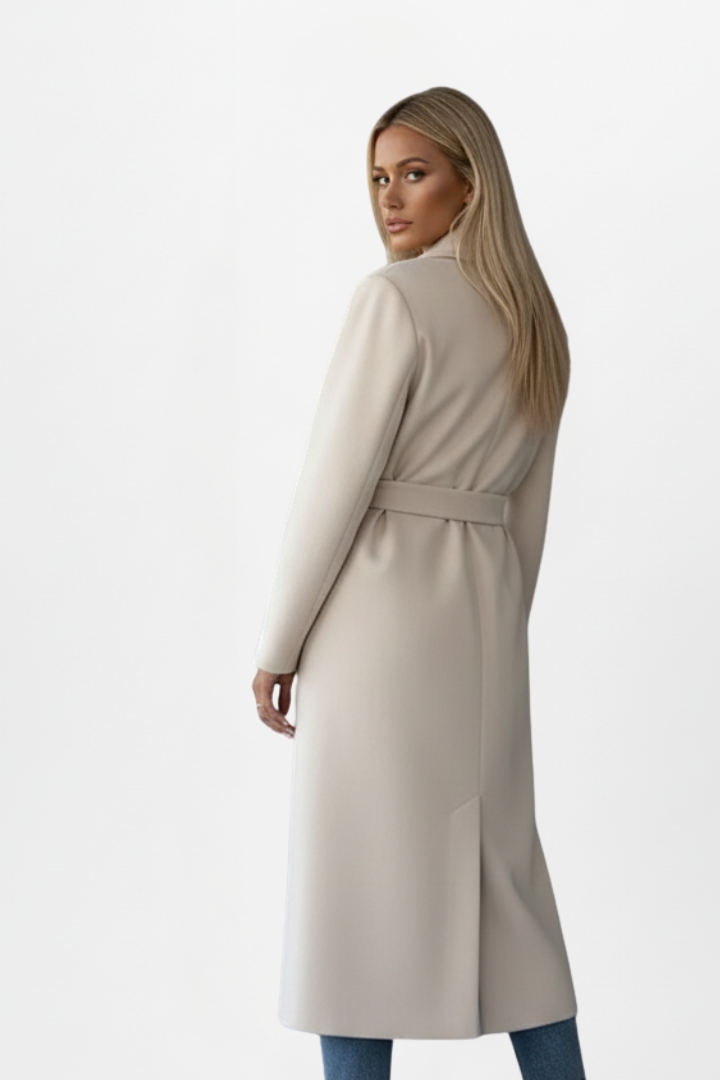 Thisbe | Women's Long Coat | Belt & Double-Breasted