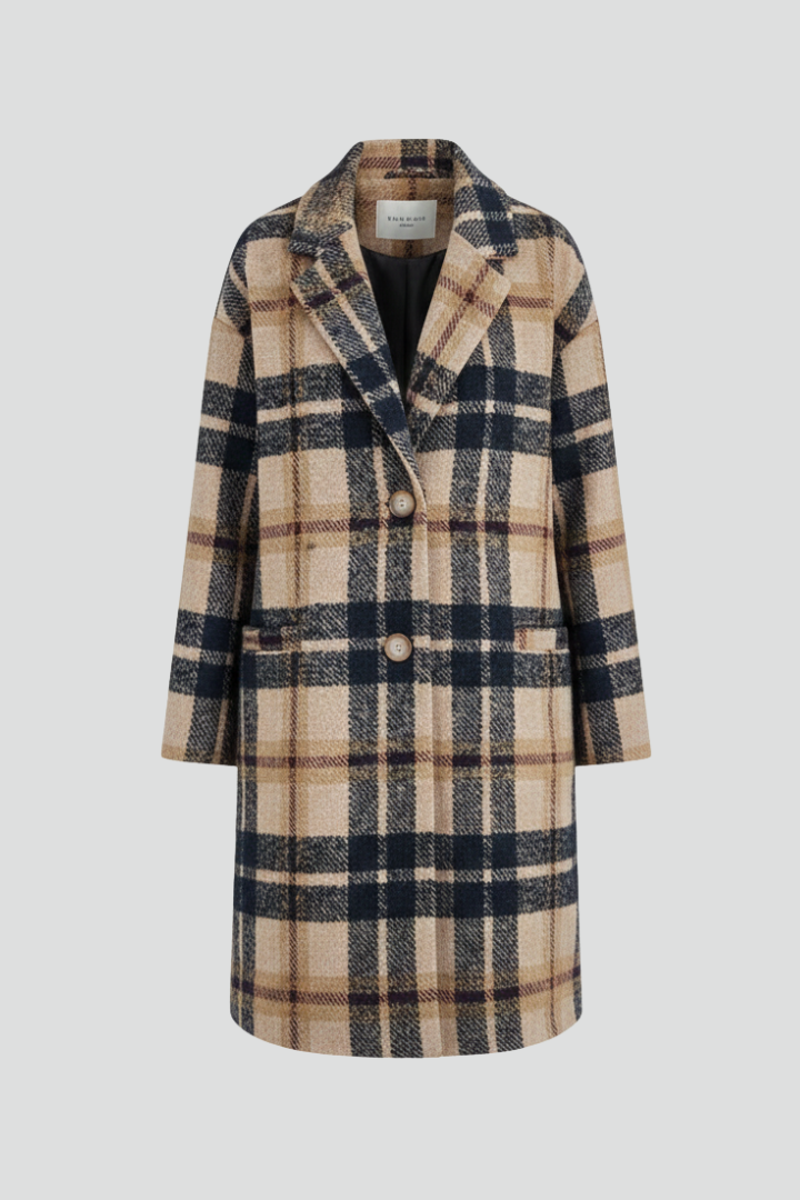 Ingeborg | Women's Long Coat with Buttons & Lapel