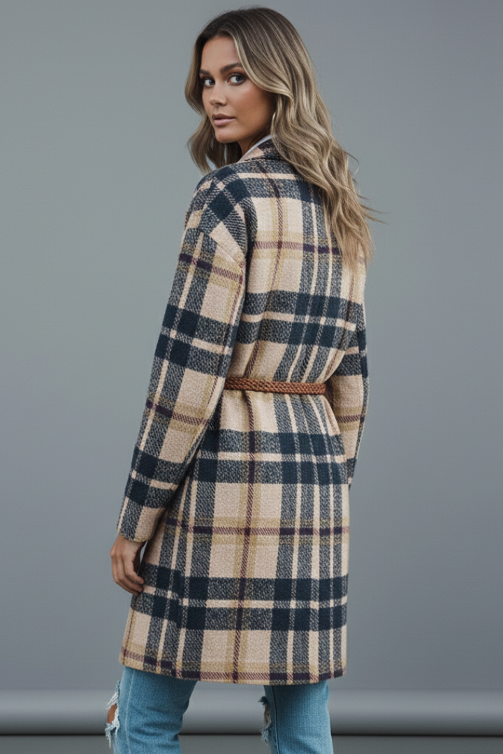 Ingeborg | Women's Long Coat with Buttons & Lapel