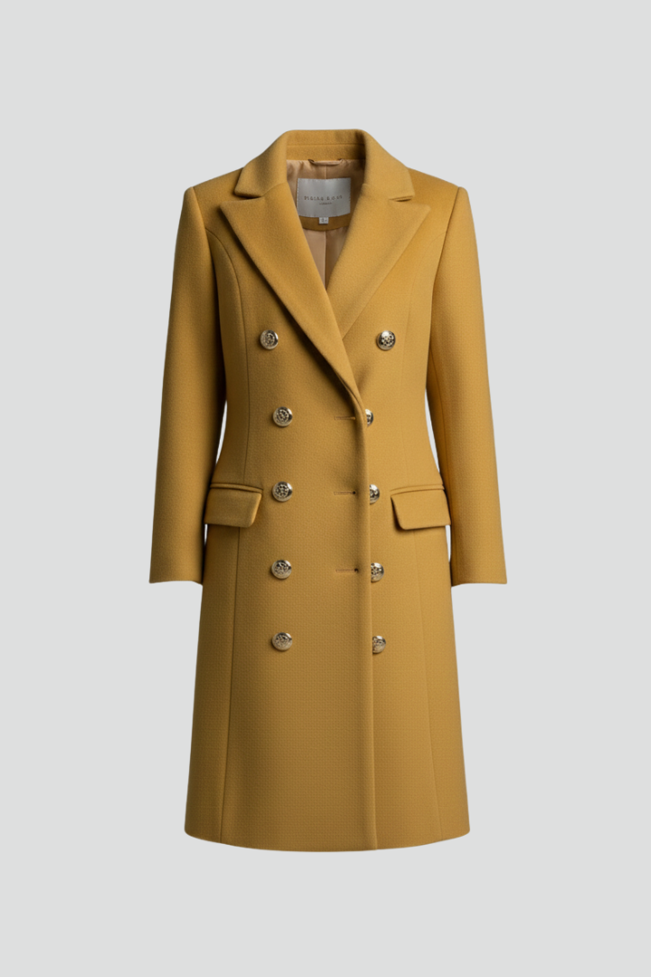 Pilgrim | Women's Long Coat | Double Buttons Lapel Collar