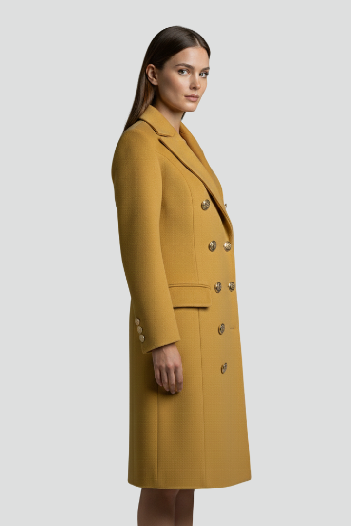 Pilgrim | Women's Long Coat | Double Buttons Lapel Collar