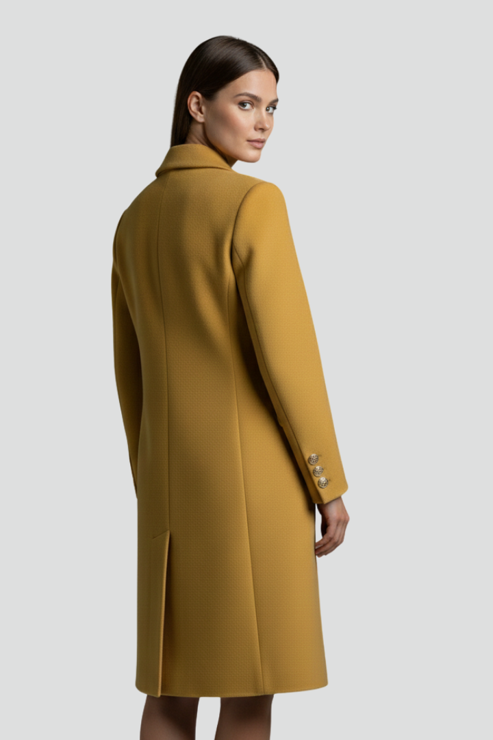 Pilgrim | Women's Long Coat | Double Buttons Lapel Collar