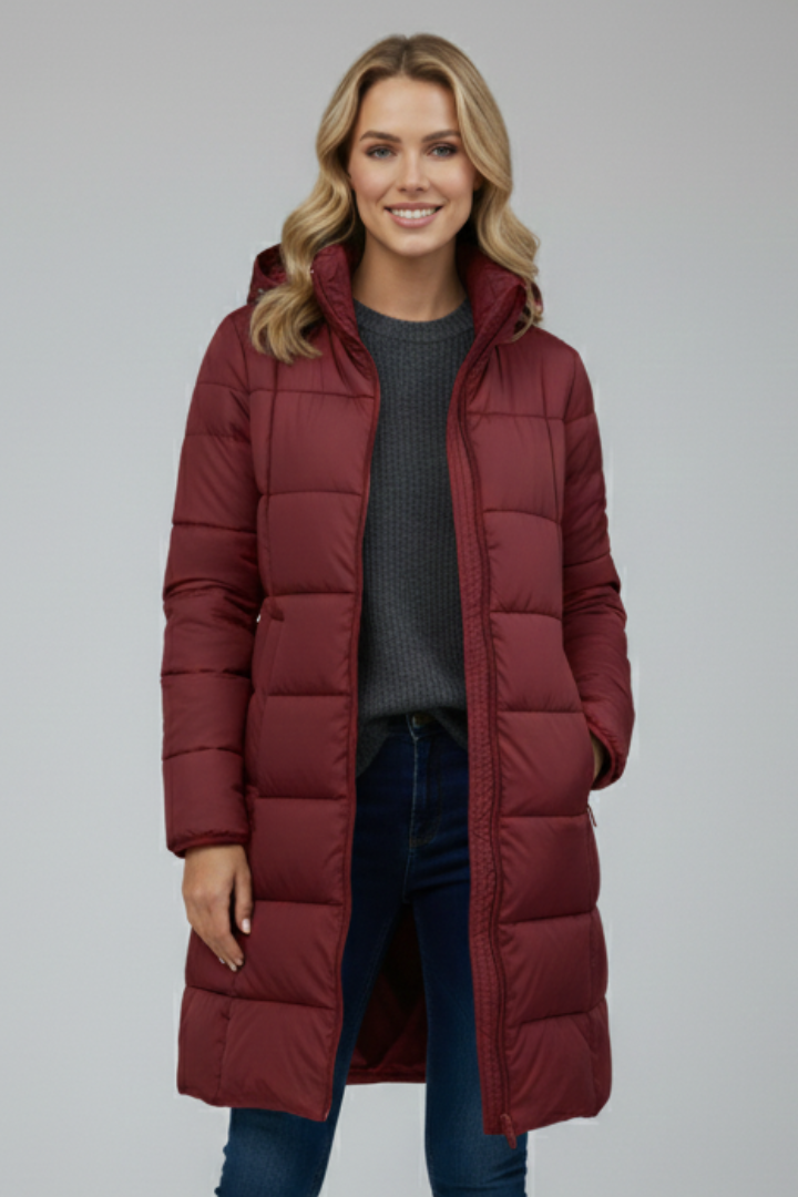 Porcia | Women's Long Puffer Jacket with Hood