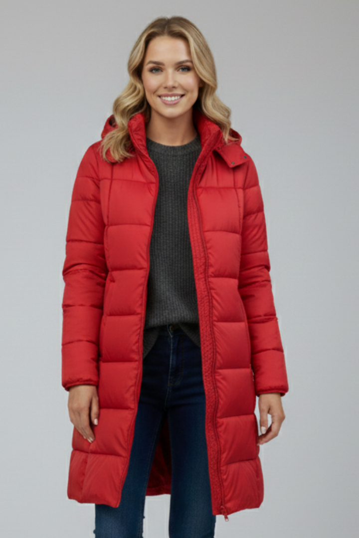 Porcia | Women's Long Puffer Jacket with Hood