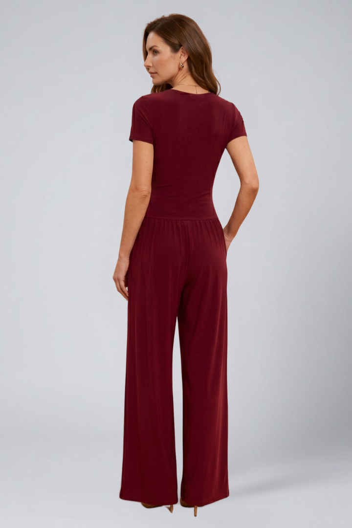 Cassia | Women's Jumpsuit | Wrap Top Wide-Leg Pants