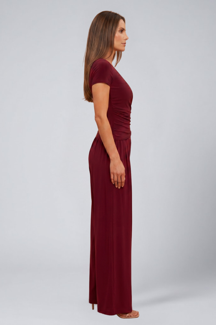 Cassia | Women's Jumpsuit | Wrap Top Wide-Leg Pants