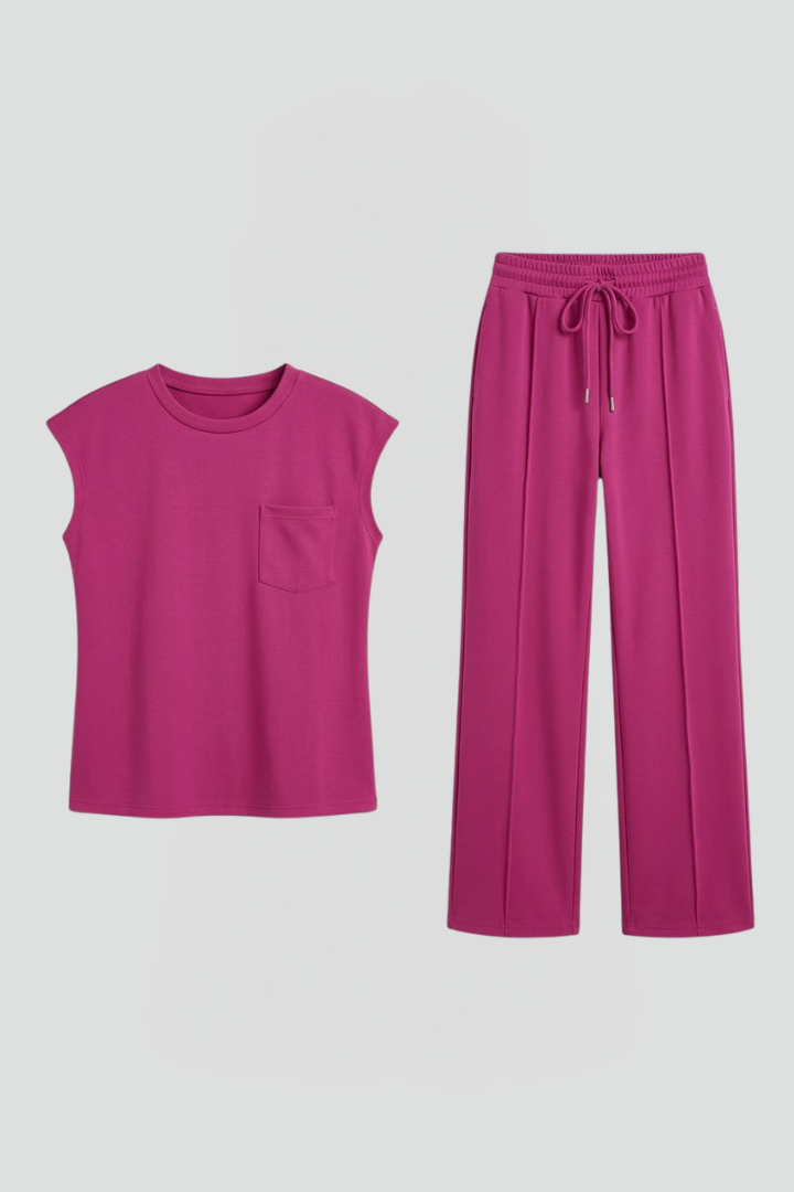 Hana | Women's Loungewear Set | Elastic Waistband Short Sleeves
