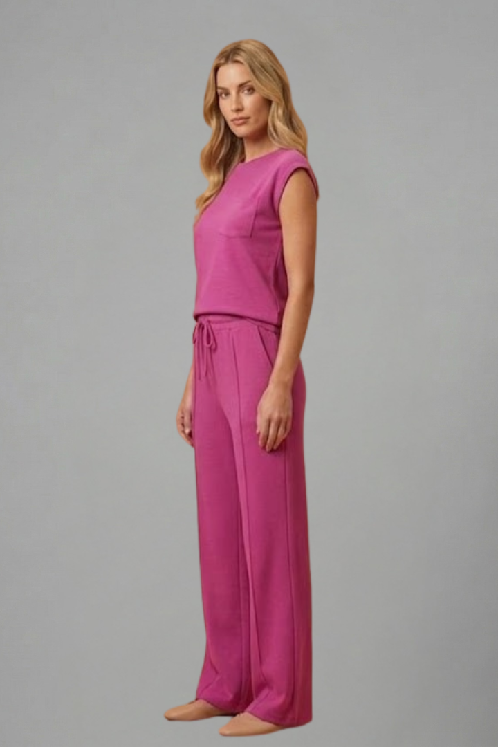 Hana | Women's Loungewear Set | Elastic Waistband Short Sleeves