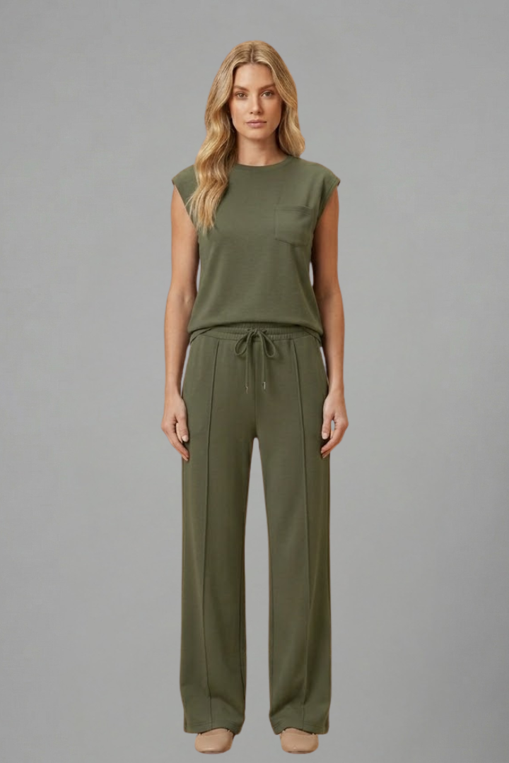 Hana | Women's Loungewear Set | Elastic Waistband Short Sleeves