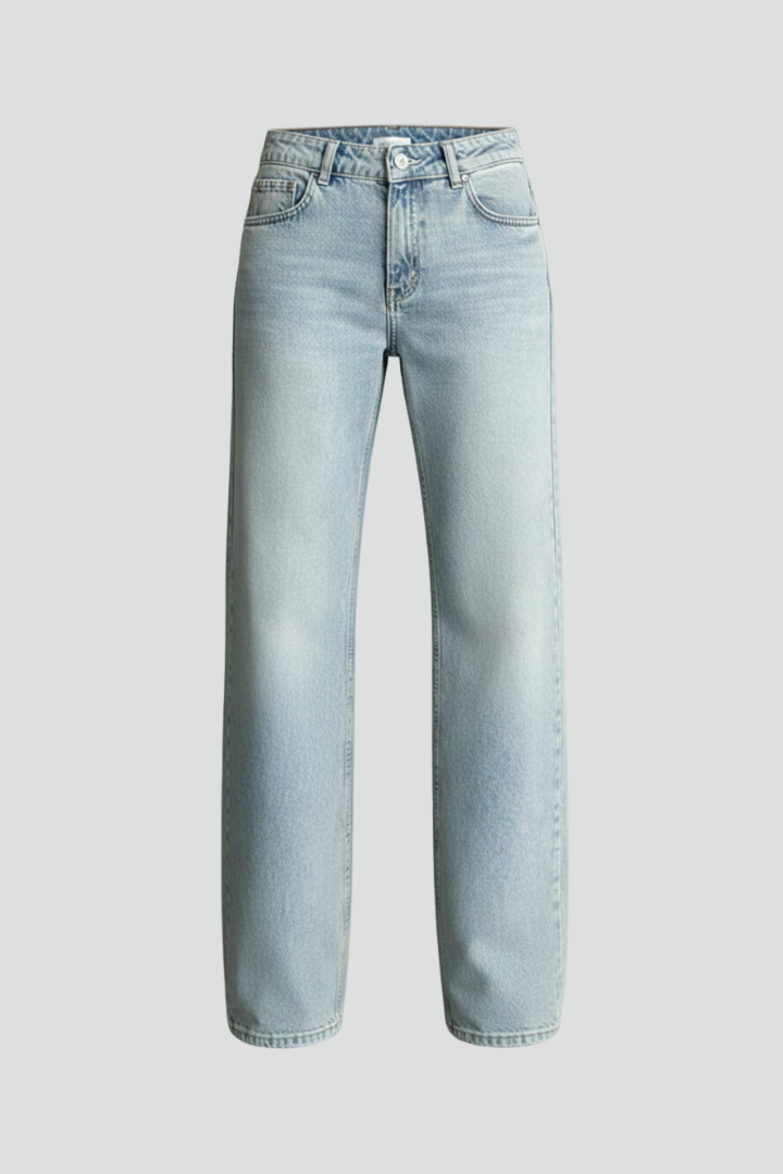 Linnea | Women's Jeans | Low-Waist Button Fastening Straight Legs