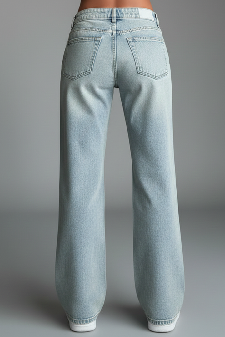 Linnea | Women's Jeans | Low-Waist Button Fastening Straight Legs