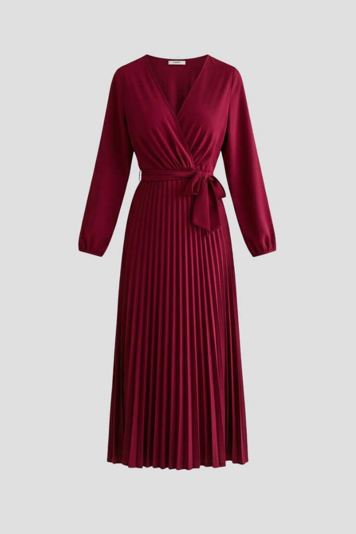 Odrada | Women's Maxi Dress | Pleated Skirt Long Sleeves