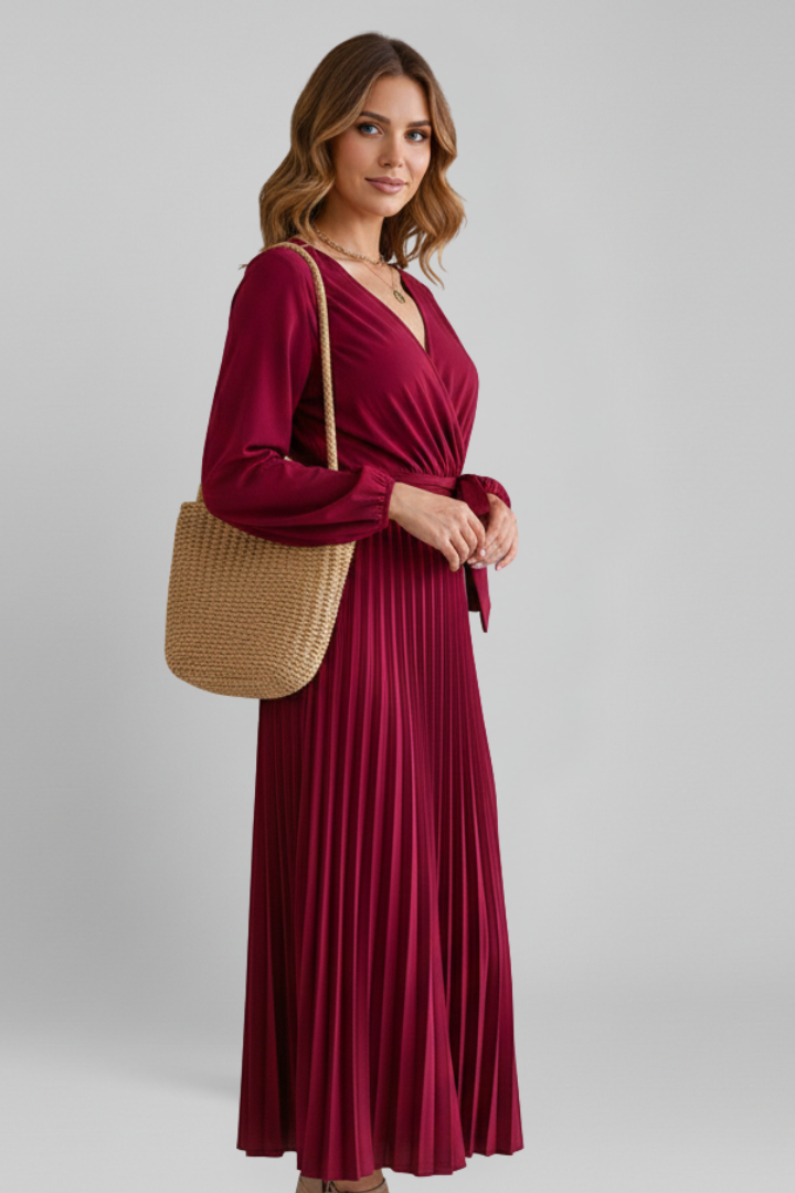 Odrada | Women's Maxi Dress | Pleated Skirt Long Sleeves