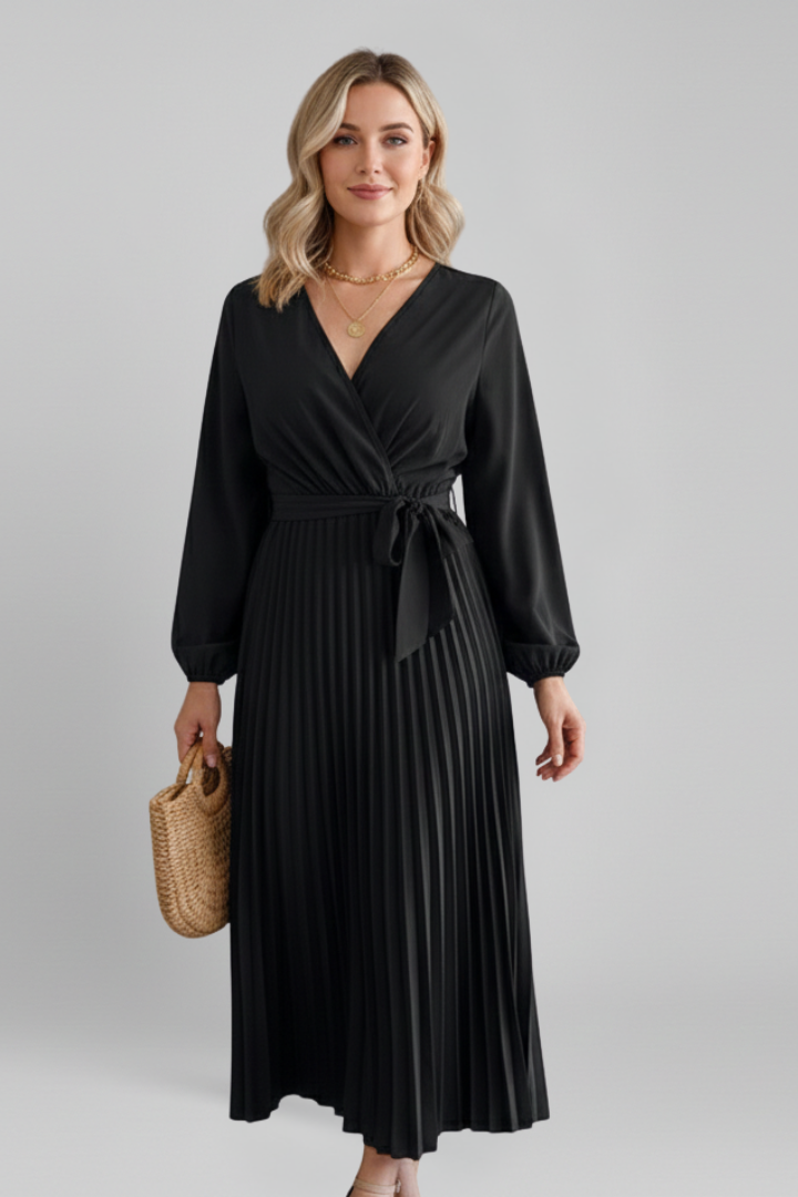 Odrada | Women's Maxi Dress | Pleated Skirt Long Sleeves