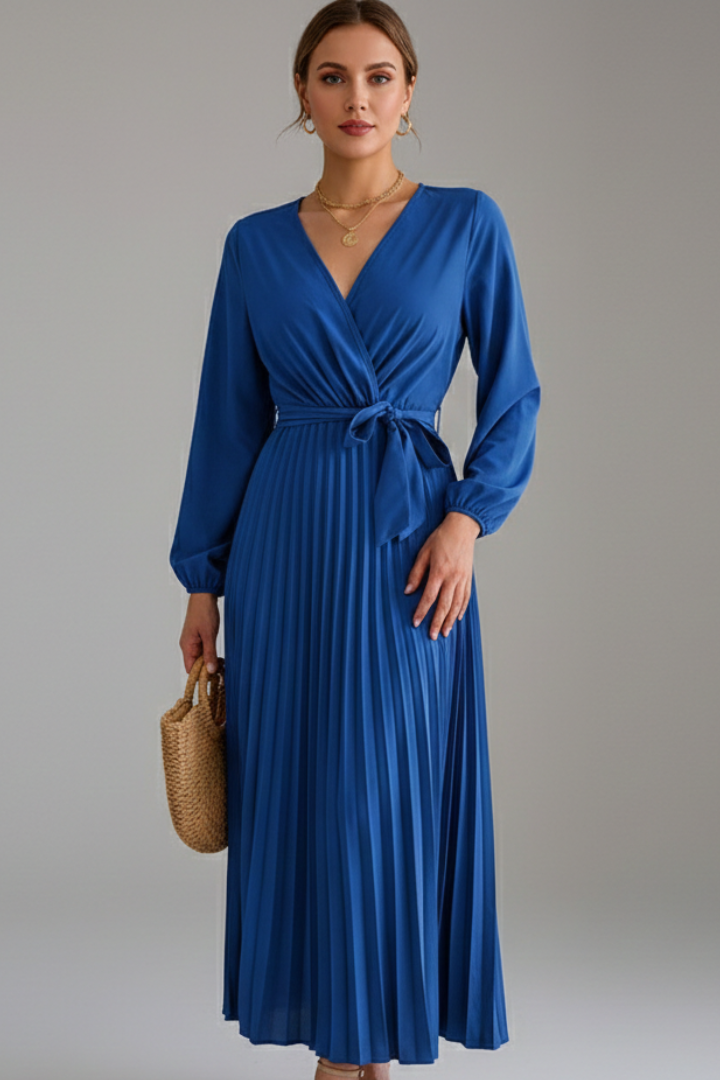 Odrada | Women's Maxi Dress | Pleated Skirt Long Sleeves