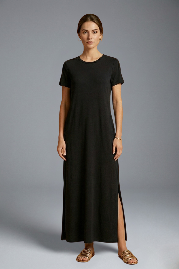 Sage | Women's Maxi Dress | Round Neck Flowing Skirt