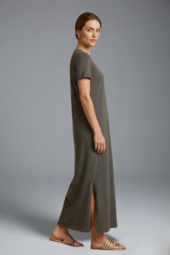 Sage | Women's Maxi Dress | Round Neck Flowing Skirt