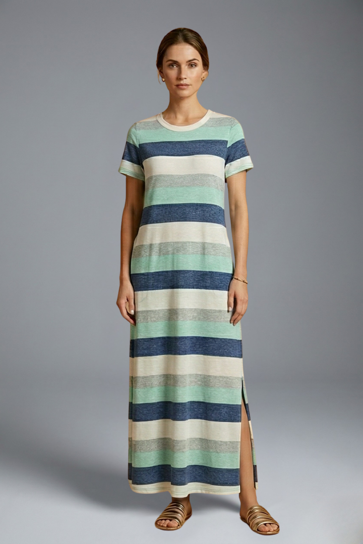 Sage | Women's Maxi Dress | Round Neck Flowing Skirt