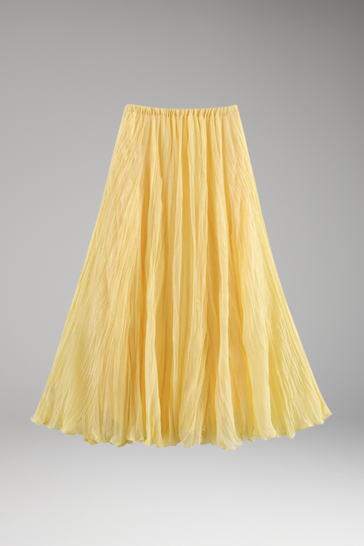 Oona | Women's Maxi Skirt | Elastic Waist Pleated