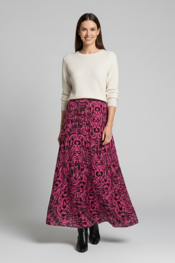 Maya | Women's Maxi Skirt | Elastic Waist Printed