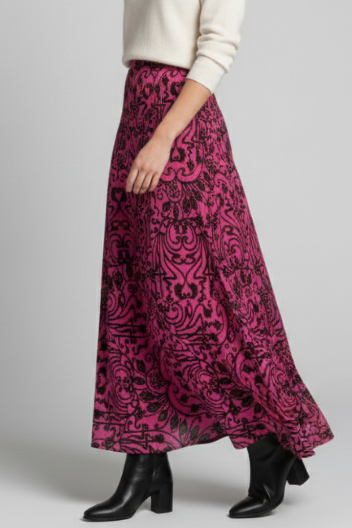 Maya | Women's Maxi Skirt | Elastic Waist Printed